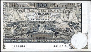 Belgium, P70, B531a, Morin 52, 100 Francs, 7.1.08