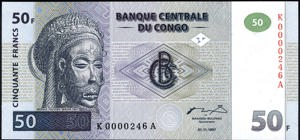 Congo Democratic Republic, P89, B310a, 50 Francs 01.11.1997