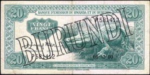 Burundi, P3, B103b, 20 Francs, 05.10.60