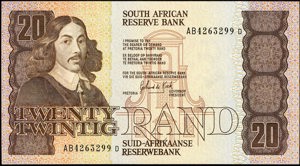 South Africa, P121d, B750d, 20 Rand (1990)