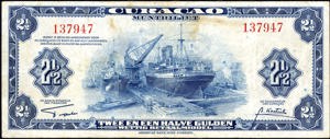 Curacao, PLNA12.2a1, P36, 2½ Gulden 1942, Sign. Kasteel/Franke