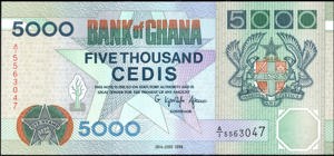 Ghana, B133a, P31a, 5000 Cedis, 29th JUNE 1994
