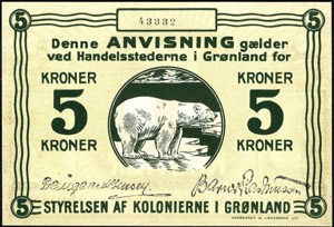 Greenland, P14A, B205a, 5 Kroner (1981)