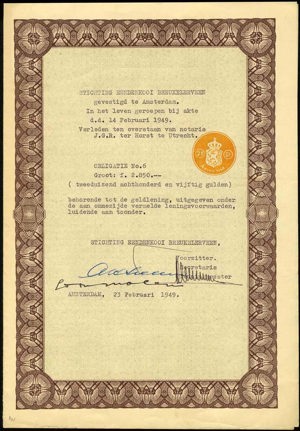 Stichting Eendenkooi Breukelerveen, Obligatie, 2850 Gulden, 23 February 1949