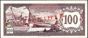 Netherlands Antilles, B212bs, PLNA17.5.sb, P12s, 100 Gulden 1972, SPECIMEN
