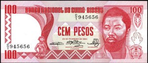Guinea-Bissau, B105a, P6, 100 Pesos, 28 Februari 1983