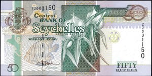 Seychelles, P38r, B411az, 50 Rupees (1998), REPLACEMENT