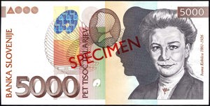 Slovenia, P33s, B311as, 5000 Tolarjev, 15 January 2002