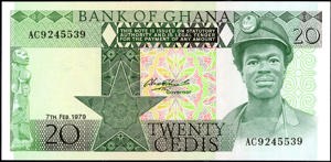 Ghana, B122a, P21a, 20 Cedis, 7th Feb. 1979