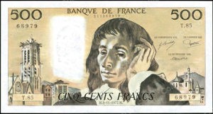 France, P156d, Fayette 71.17, 500 Francs 1977