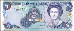 Cayman Islands, P33r, B213az, 1 Dollar 2006, REPLACEMENT