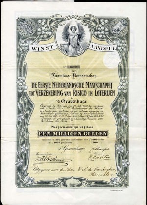 De Eerste Nederlandsche Maatschappij tot Verzekering van Risico in Loterijen N.V., Winst aandeel, 7 May 1903