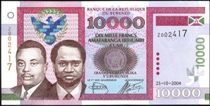 Burundi, P43ar, B230az, 10,000 Francs, 25-10-2004, REPLACEMENT