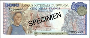 Rwanda, P22s, B121as, 5000 Francs, 1 January 1988, SPECIMEN