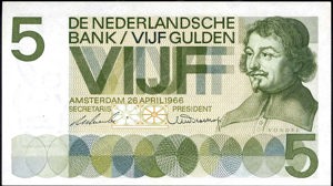 Netherlands, PL22d1r, P90, 5 Gulden 1966, REPLACEMENT van een INVULSERIE