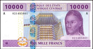 Central African States, P410Aa, B110Aa, 10000 Francs 2002