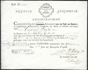 Netherlands, Nationale Beleenbank, Receipt, 51 Guilders, 5 stiver, 27 September 1799