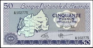 Rwanda, P7, B107a, 50 Francs 01-07-1964