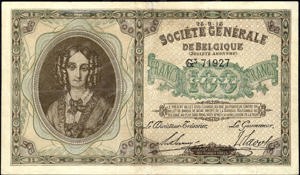 België, P90, B123a, Morin 57, 100 Francs, 25-9-16