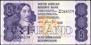 South Africa, P119b, B748b, 5 Rand (1981)